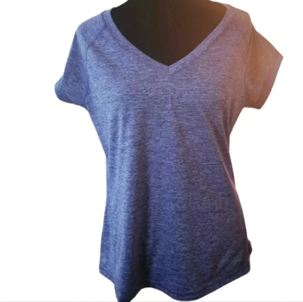 IDEOLOGY Womens Purple Heather Short Sleeve V Neck T-Shirt Size:  Medium